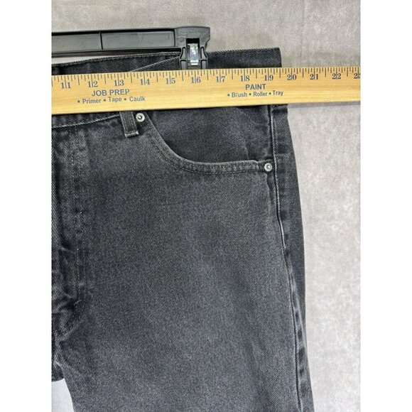 Levis 505 Jeans Mens 40x30 Fits 40x27.5 Black Denim Classic Straight Leg Cotton - Picture 9 of 11